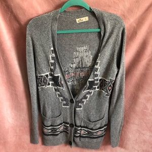 Hollister cardigan aztec design